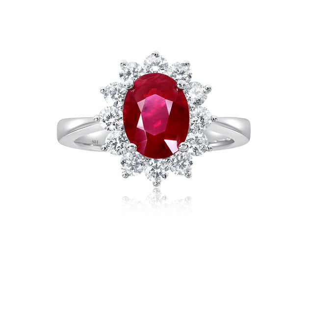 18kt gold ruby & diamond dress rings, earrings & pendants | SH Jewellery