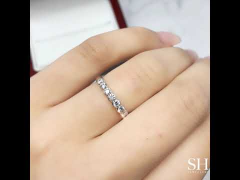 Modern Half Bezel Set Diamond Band - W0365